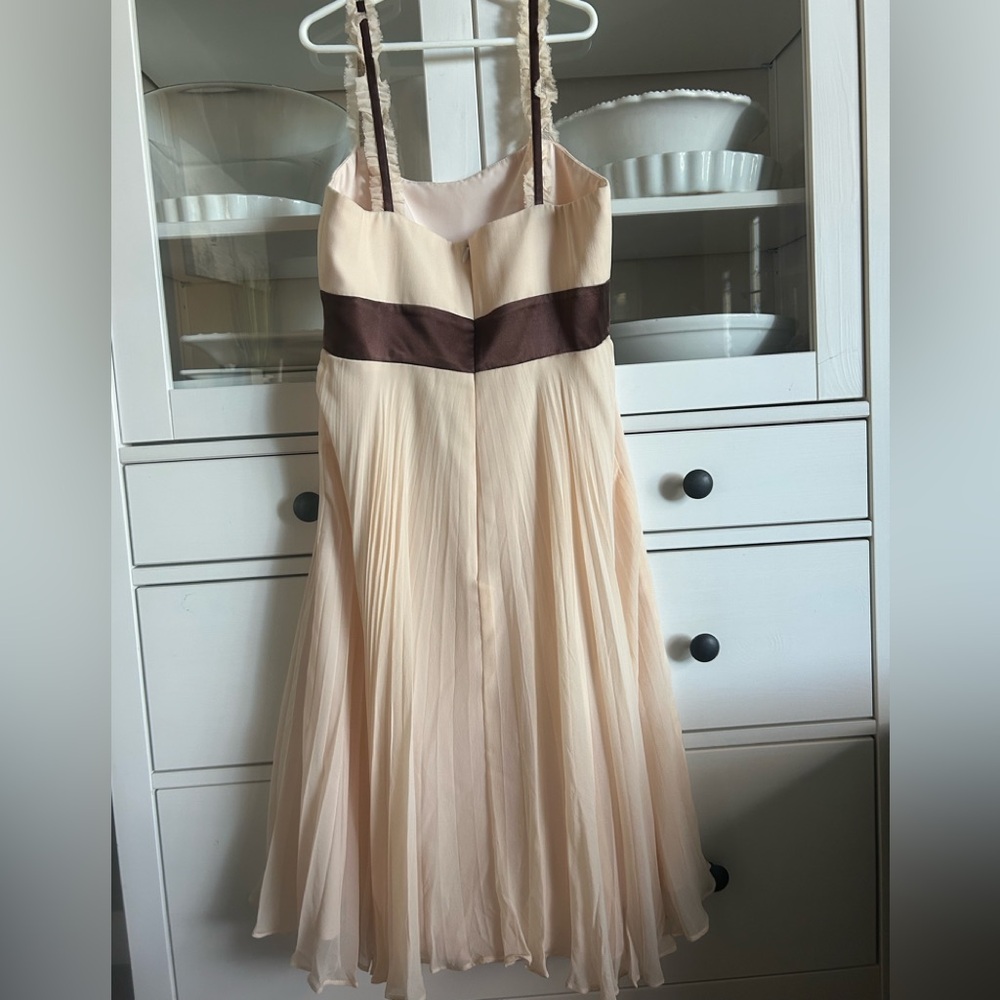 BCBG Cream and Brown Strapless Dress Size 2 - Picture 2 of 7